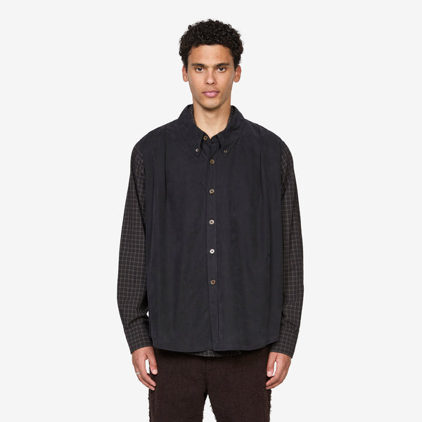 Double Borrowed Shirt Black Faux Lumberjack Check Shirts