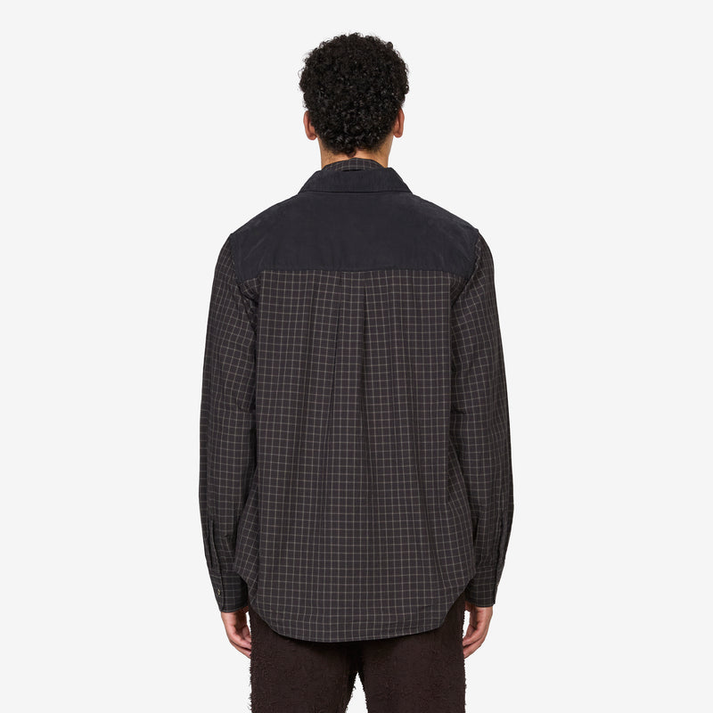 Double Borrowed Shirt Black Faux Lumberjack Check Shirts