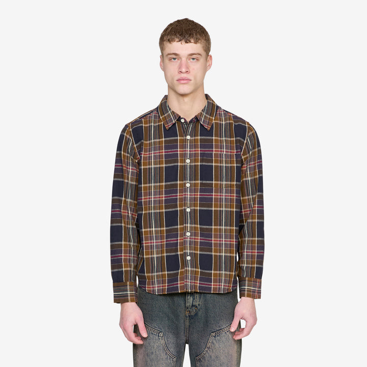 Tea Tree Plaid Shirt Navy Front