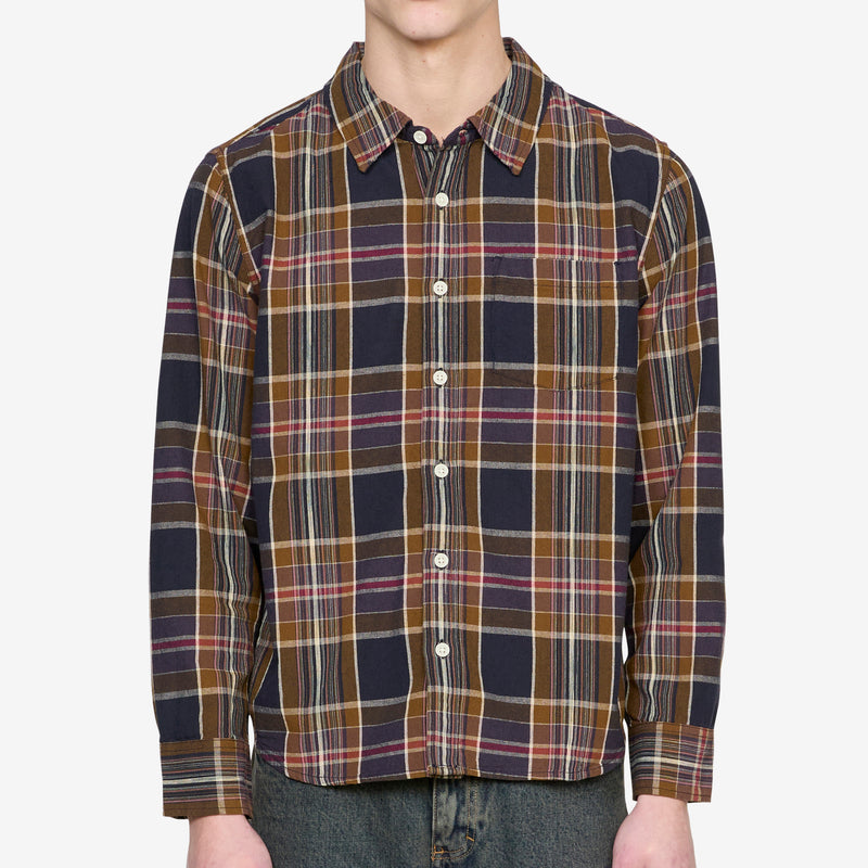 Tea Tree Plaid Shirt Navy Shirts