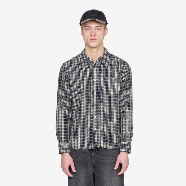 Reverse Tweed Snow Check Shirt Blue Shirts