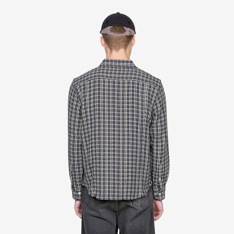 Reverse Tweed Snow Check Shirt Blue Shirts