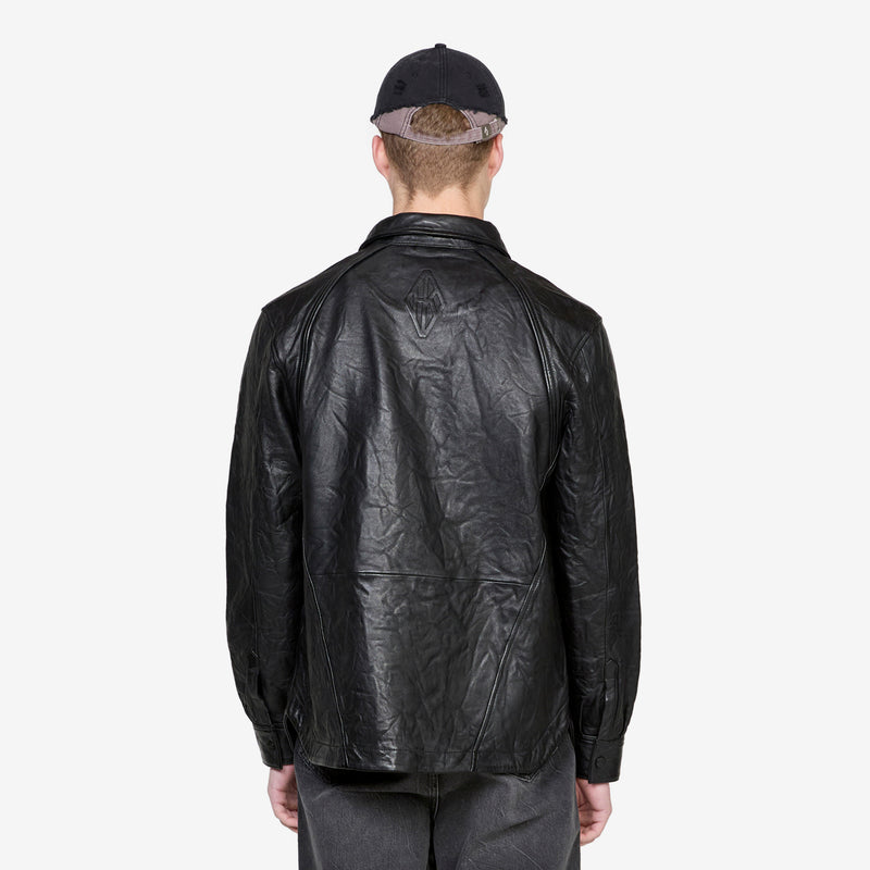 Crunch Leather Overshirt Black Shirts