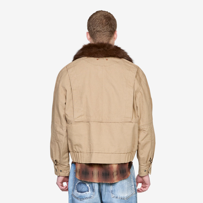 Ortega Washed Cotton Jacket Beige Jackets