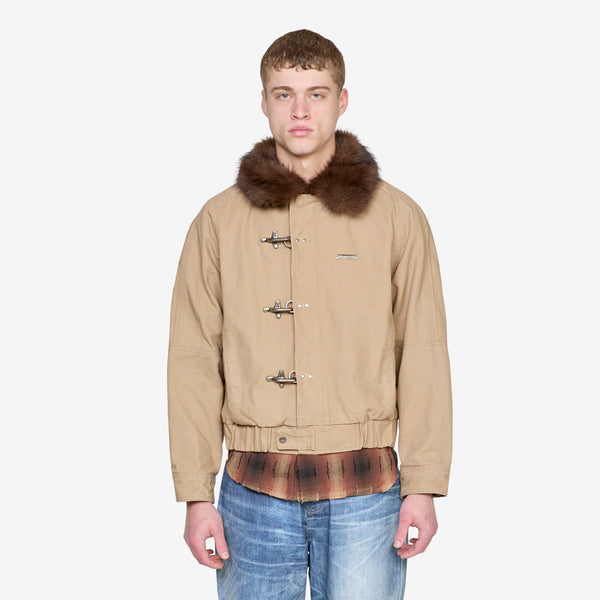 Ortega Washed Cotton Jacket Beige Jackets
