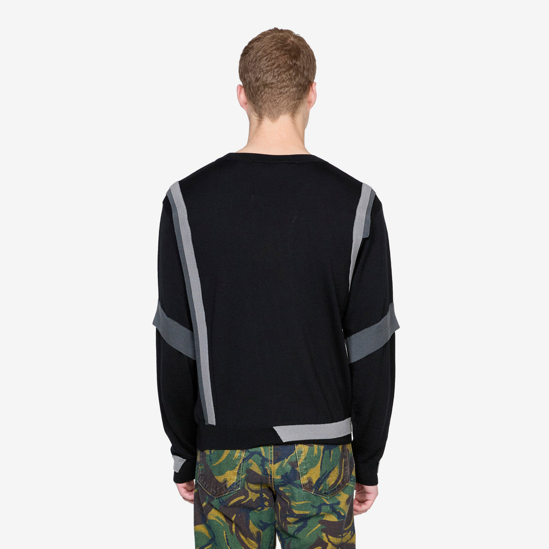 Layered Crewneck Sweater Black Jumpers