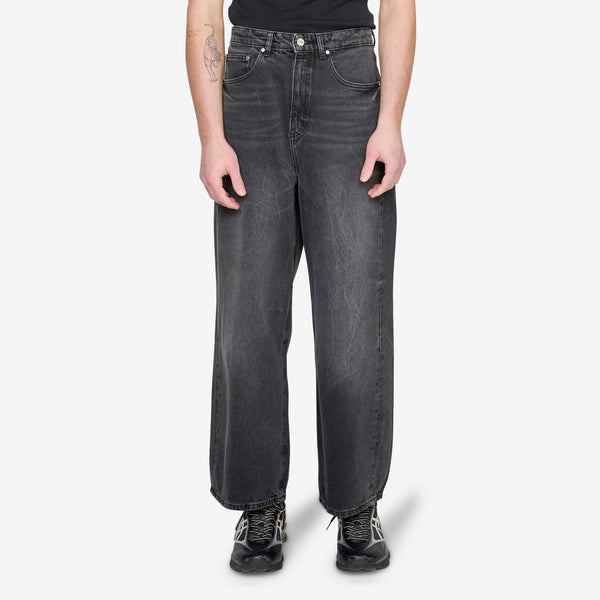 Baggy Denim Jeans Black Vein Pants