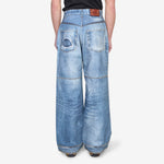 Custom-Like Printed Denim Pants Blue