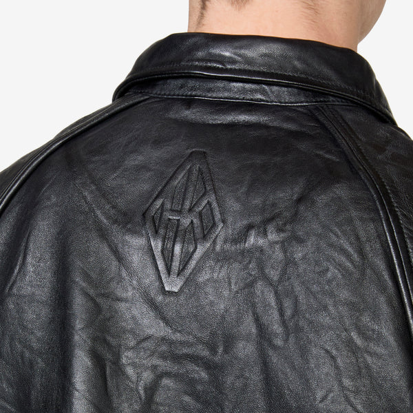 Crunch Leather Overshirt Black Shirts