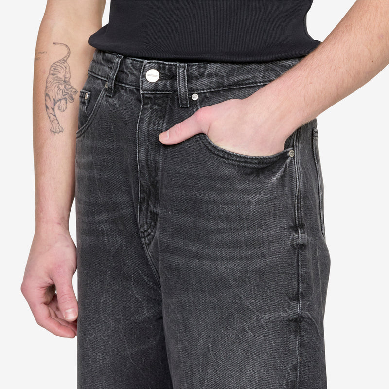 Baggy Denim Jeans Black Vein Pants