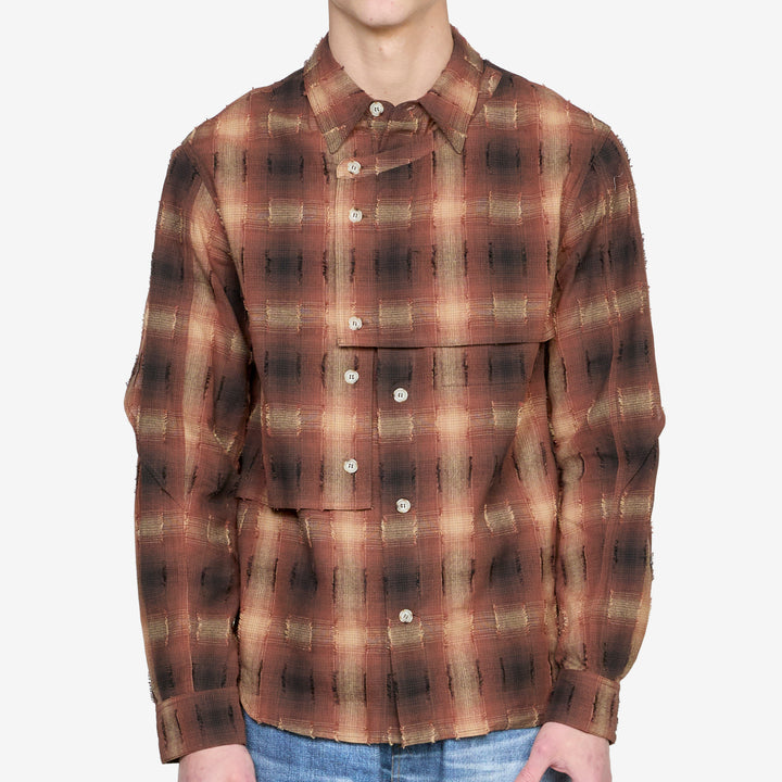 Check Layered Shirt Brown