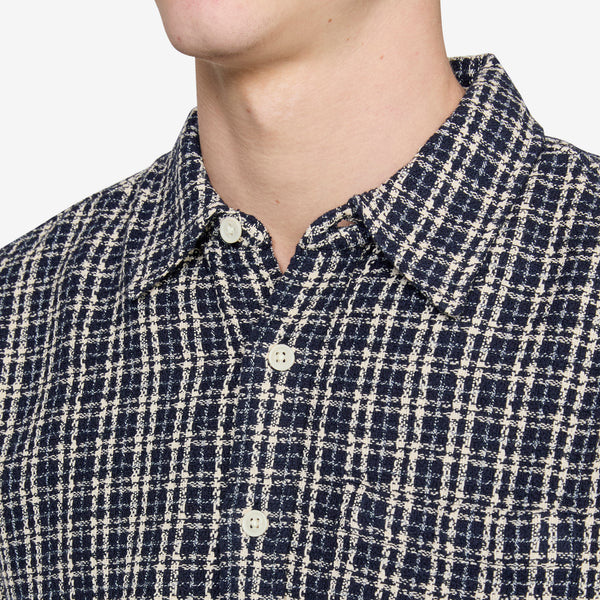 Reverse Tweed Snow Check Shirt Blue Shirts