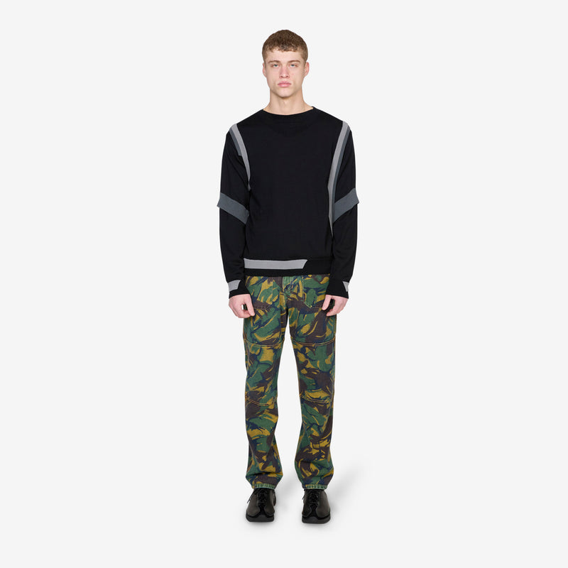 Layered Crewneck Sweater Black Jumpers