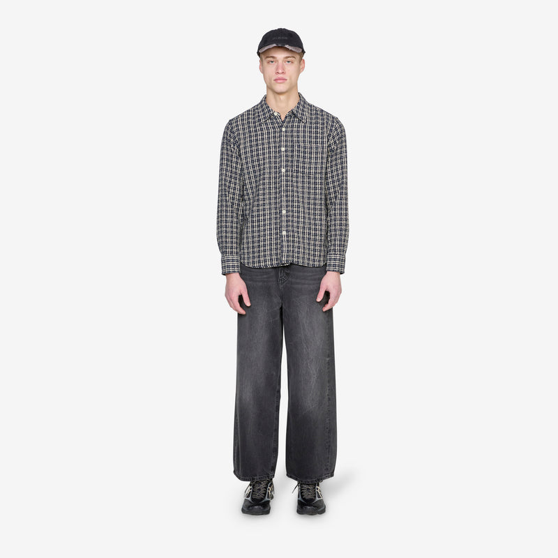 Reverse Tweed Snow Check Shirt Blue Shirts