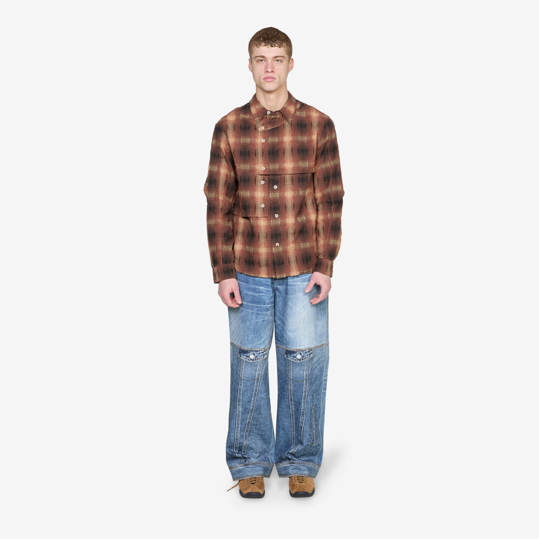 Check Layered Shirt Brown Shirts