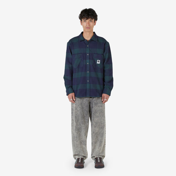 Mike Longsleeve Flannel Shirt Navy | Teal