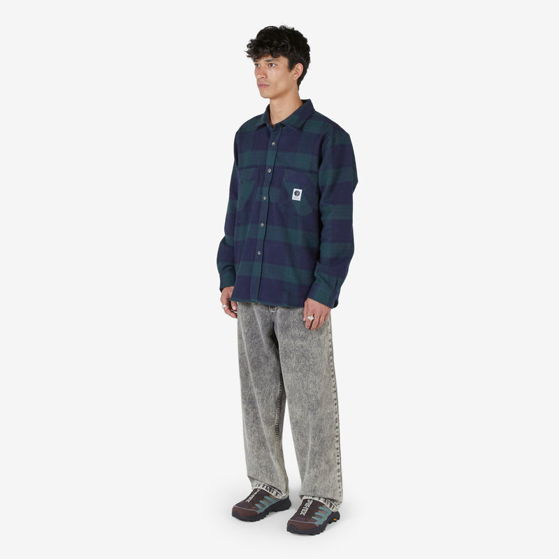 Mike Longsleeve Flannel Shirt Navy | Teal