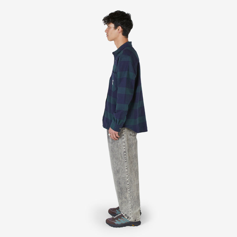 Mike Longsleeve Flannel Shirt Navy | Teal