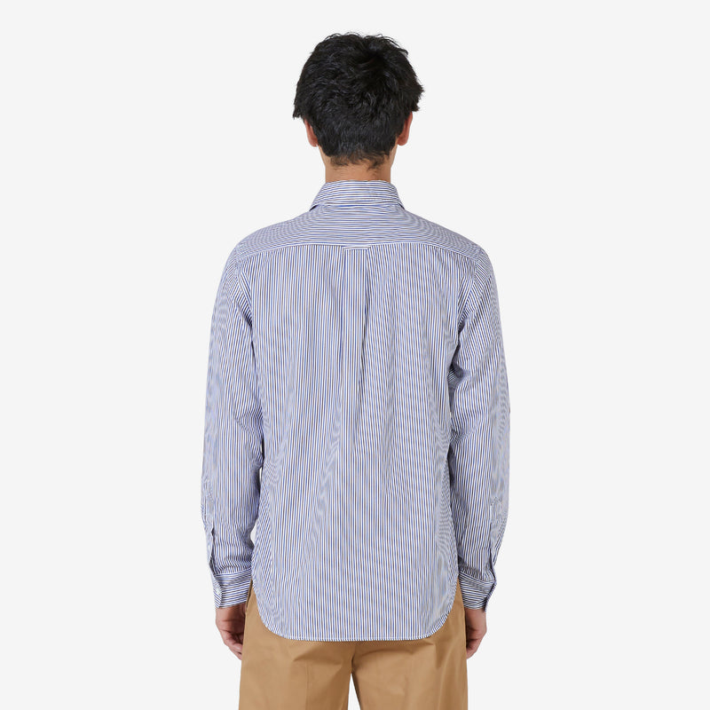 Classic Shirt in Cotton with Logo Handwriting Brown | Blue Stripes Shirts