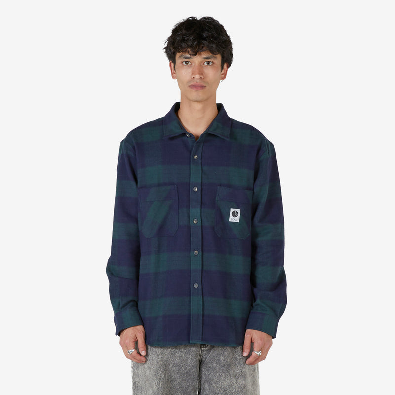 Mike Longsleeve Flannel Shirt Navy | Teal