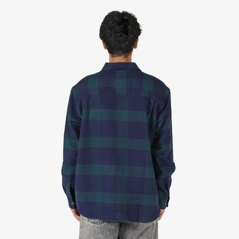 Mike Longsleeve Flannel Shirt Navy | Teal