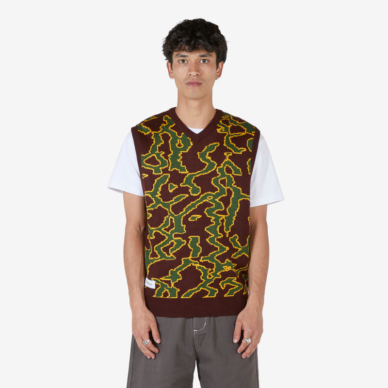Surge Knitted Vest Dark Plum