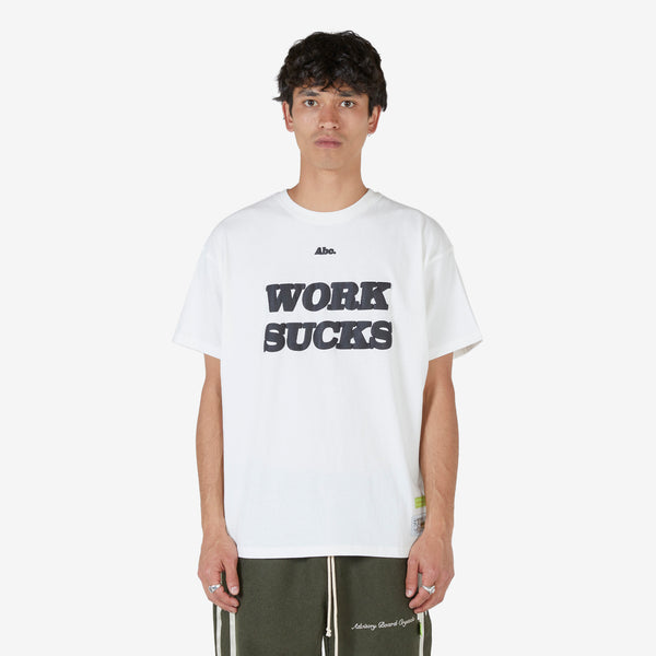 Abc. Work Sucks T-Shirt Selenite White