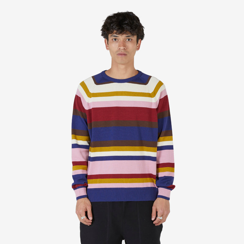 Striped Knitted Crewneck Multi Jumpers