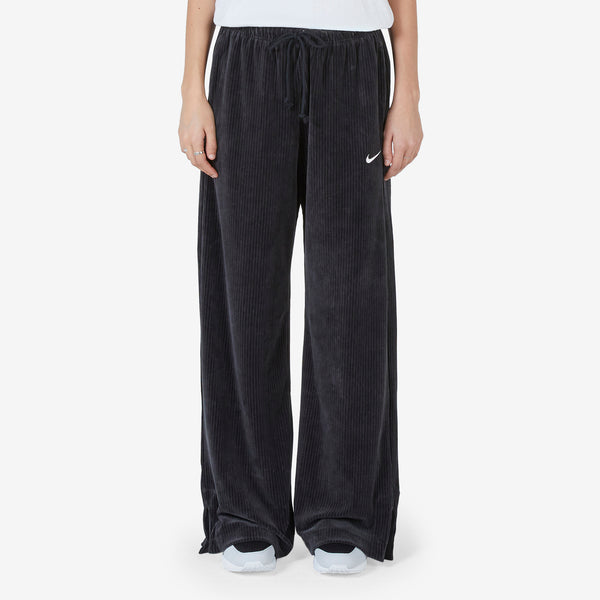 Women's Velour Wide Leg Pants Black | Sail