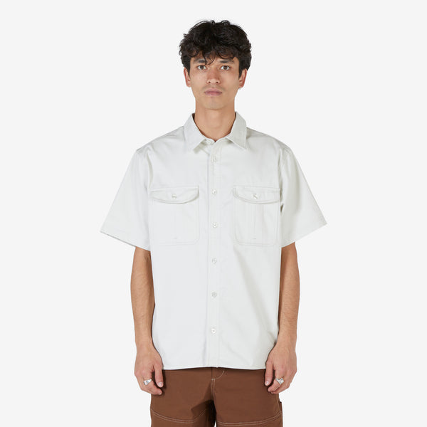 SB Tanglin Short Sleeve Woven Button-Up Skate Top Light Bone