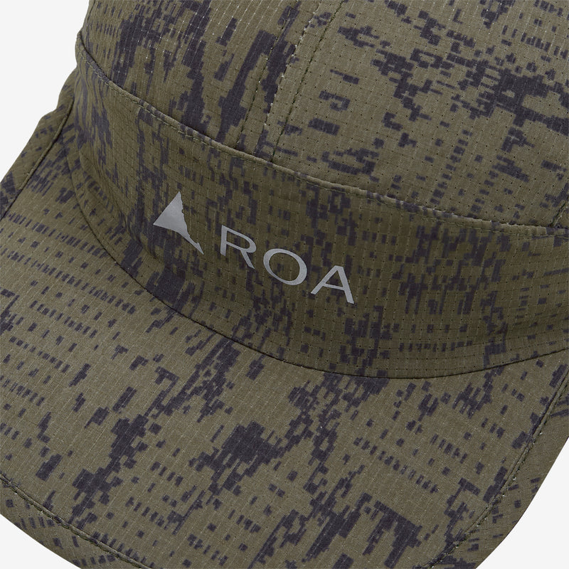 Bri Melted Print Open Weave Cap Dark Olive Headwear