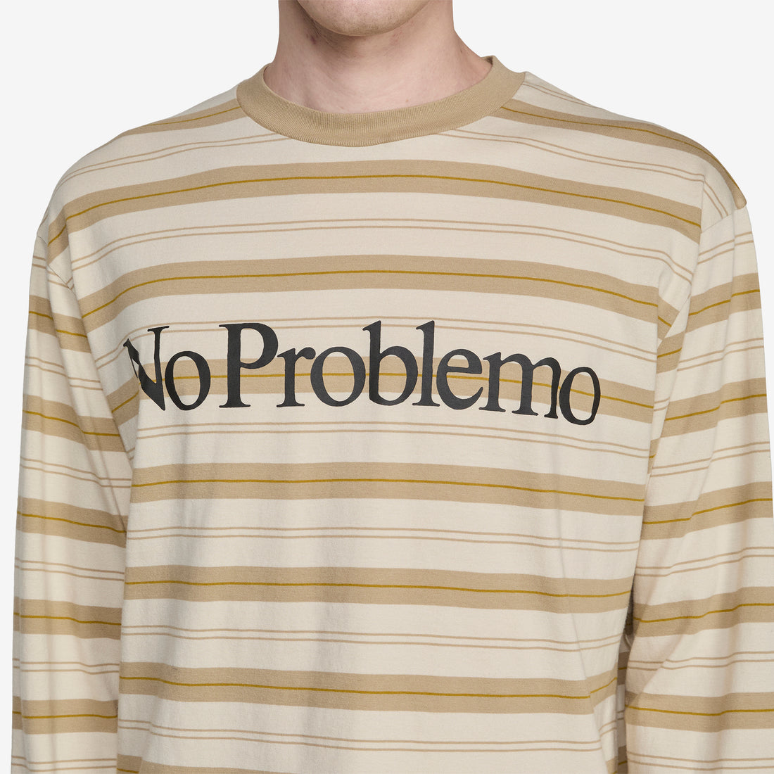 No Problemo Striped Longsleeve T-Shirt Sand Tees