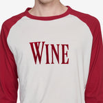 Eigne Raglan Sleeve Wine T-Shirt Burgundy | White