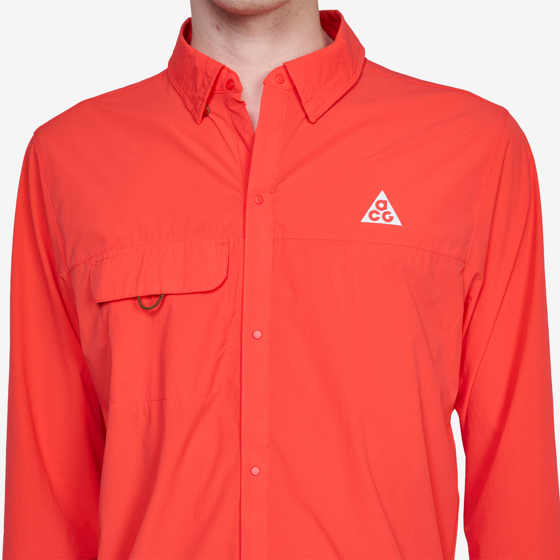 ACG 'Aireez' Long-Sleeve Button-Up Trail Running Top Light Crimson | Summit White Shirts