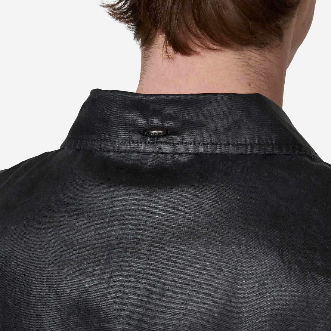 Mini Jacket Worker Lacquer Black Mirror Tencel Jackets