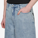 'Your Message Here' Indigo Denim Shorts Blue Denim | Black | Safety Orange