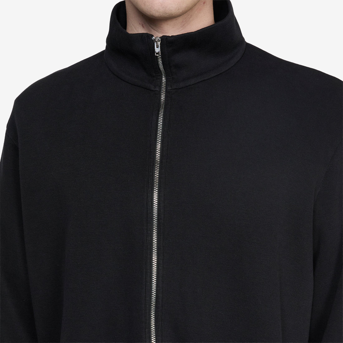 Shrunken Fullzip Black Athletic Rib Jumpers