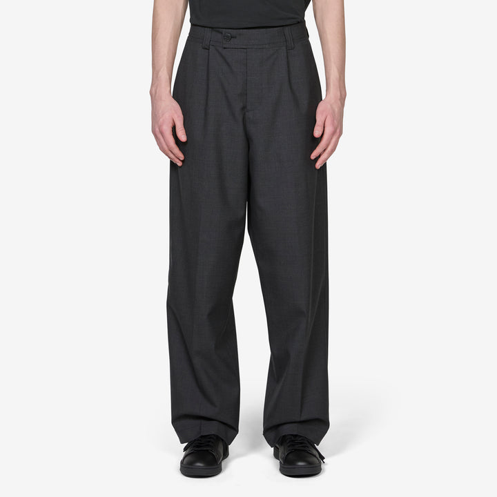 Patch Trousers Dark Grey Dry Wool Front