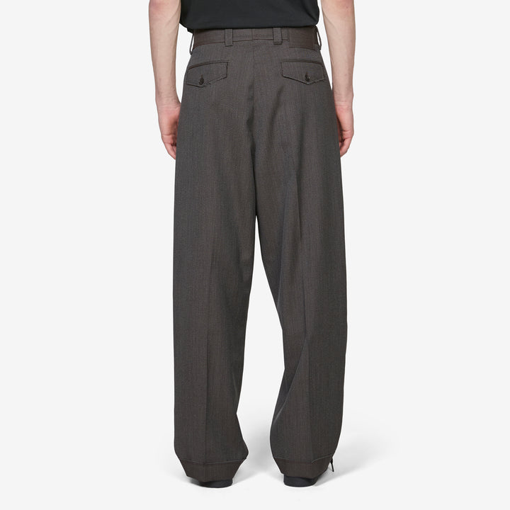 Patch Trousers Taupe Wool Twill