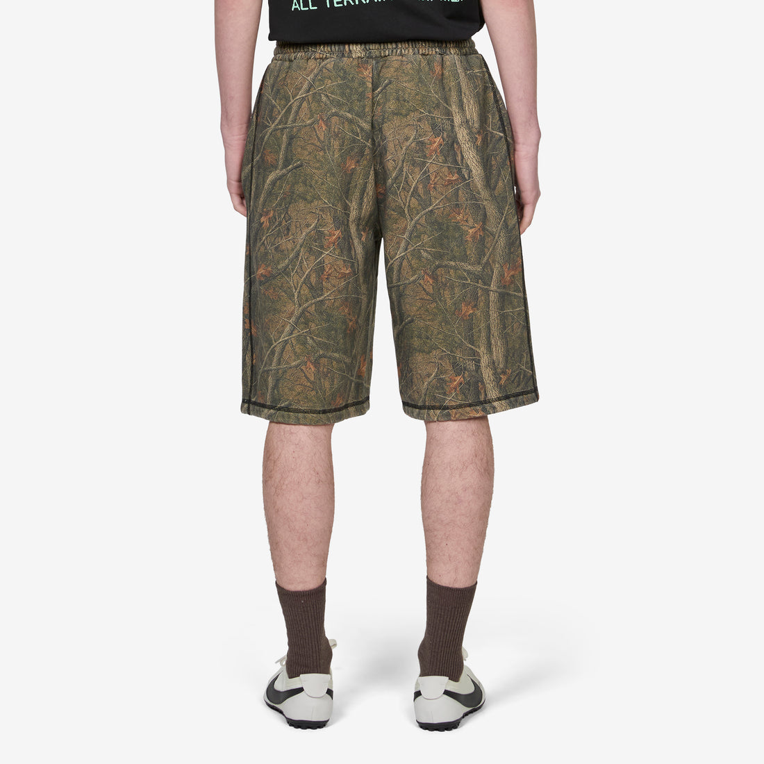 Overlock Stitch Fleece Shorts Forest Camo Shorts