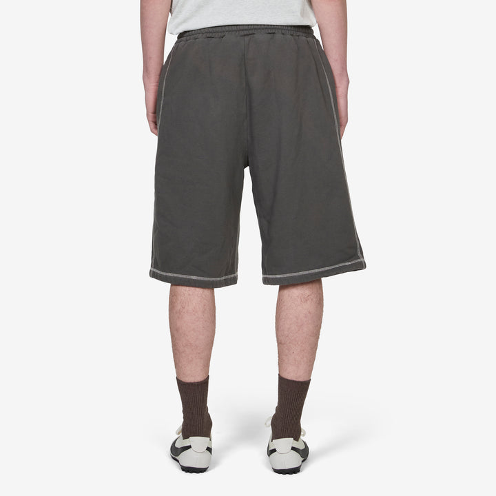 Overlock Stitch Fleece Shorts Washed Black