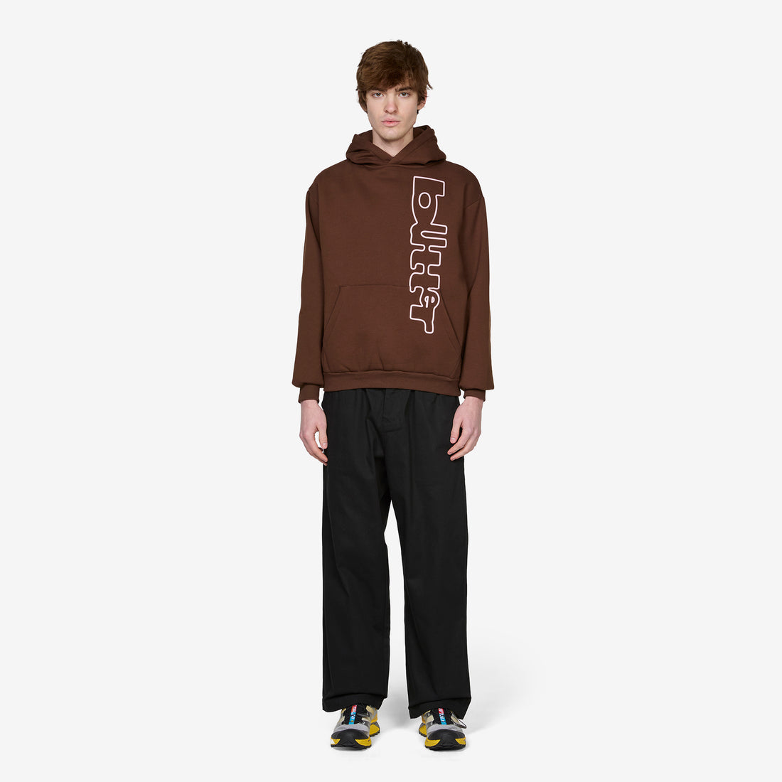 Warped Pullover Hood Dark Brown Jumpers