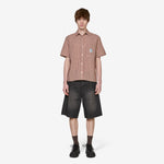 Baggy Denim Shorts Slub Black
