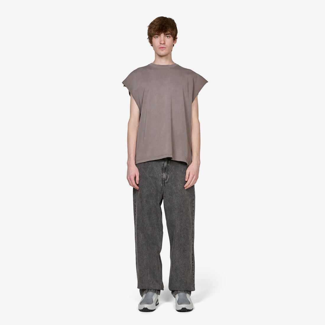 Essentials Cutoff Tank Cave Stone Tees