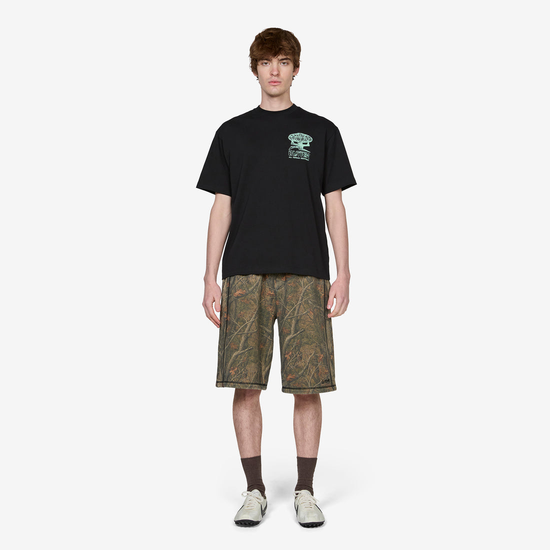Overlock Stitch Fleece Shorts Forest Camo Shorts