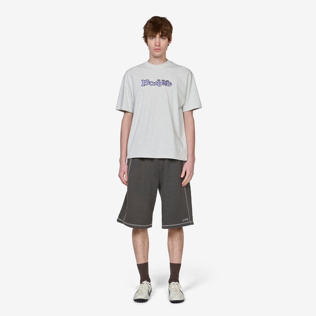 Overlock Stitch Fleece Shorts Washed Black Shorts