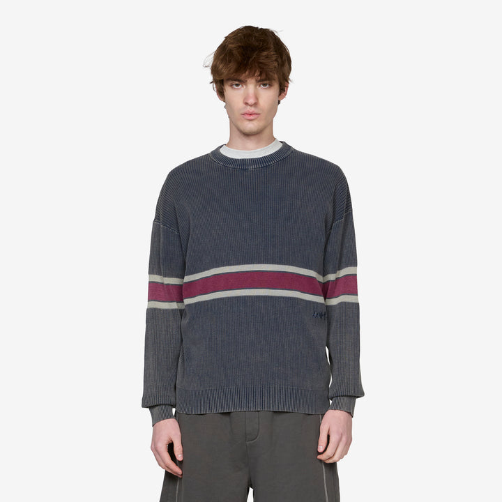 Break Knit Sweater Washed Navy Front