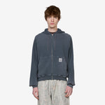Faded Waffle Zip-Thru Hood Washed Black