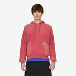 Faded Waffle Zip-Thru Hood Washed Red