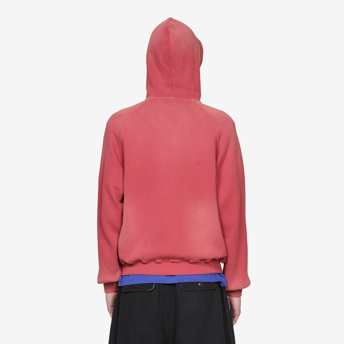 Faded Waffle Zip-Thru Hood Washed Red Jumpers